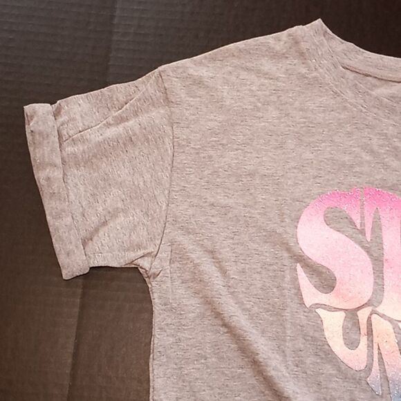 Girls Justice Graphic Side Tie T Shirt - Picture 2 of 5